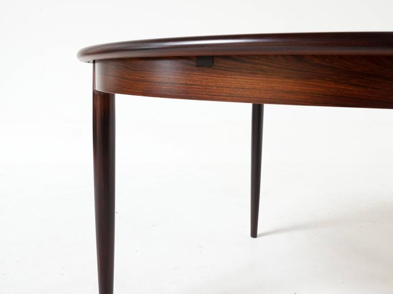 Round Extendable Dining Table by Niels Otto Møller in Rosewood