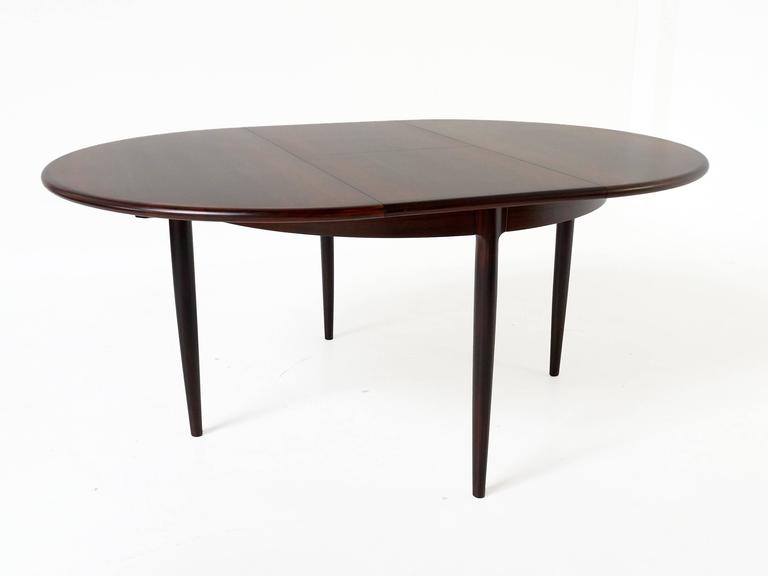Round Extendable Rosewood Dining Table by Niels Otto Møller