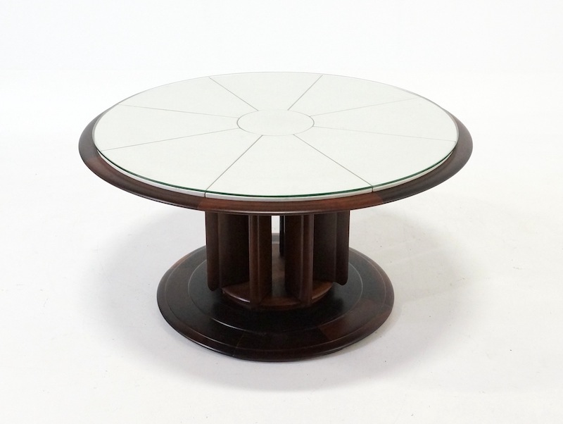 1950s Round Italian Rosewood Center or Coffee Table