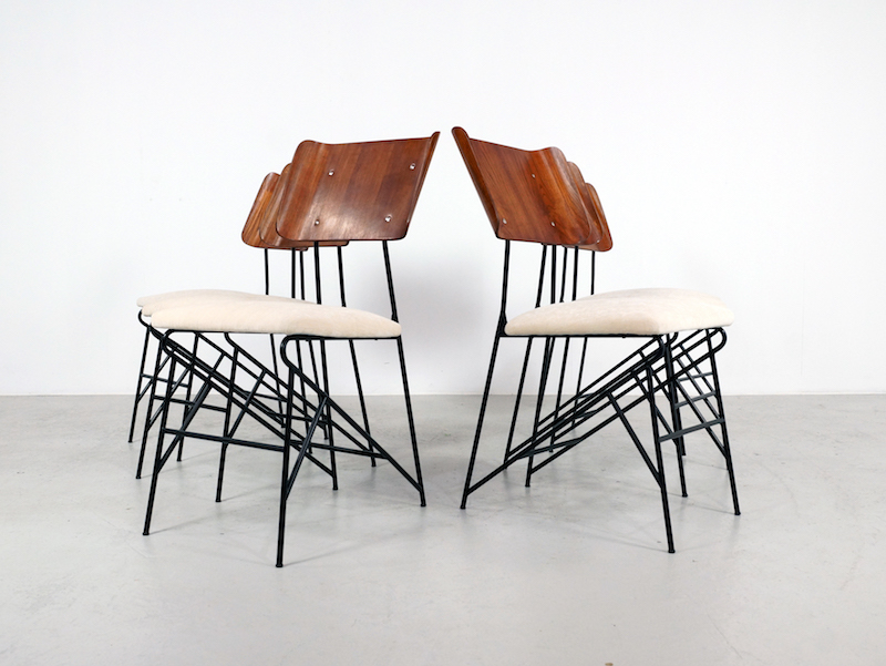 1950s Italian Dining Chairs by Carlo Ratti for Legni Curva