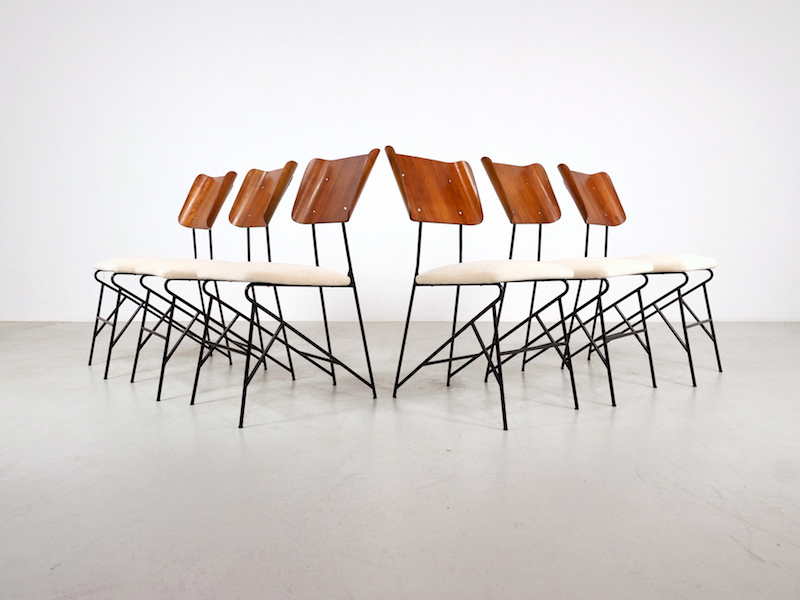 1950s Italian Dining Chairs by Carlo Ratti for Legni Curva