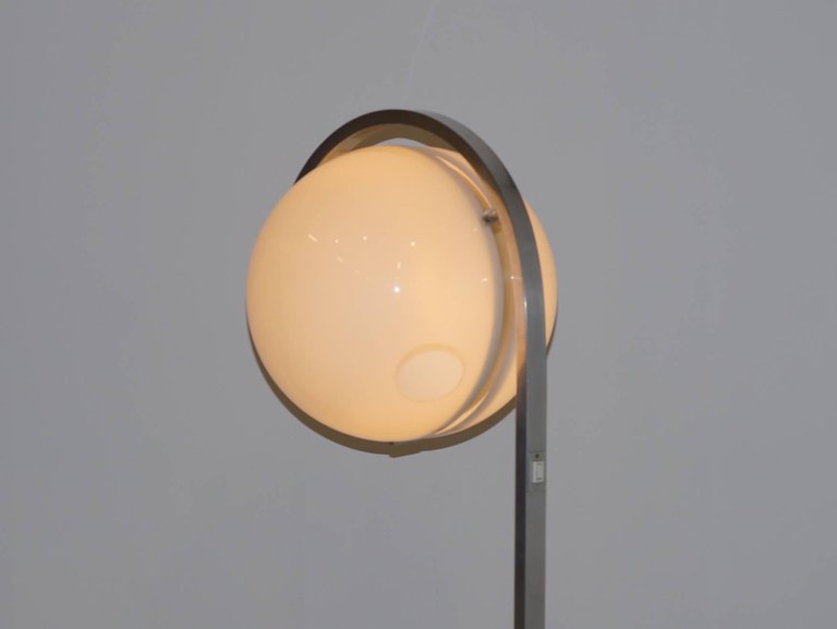 Italian Globe Floor Lamp on Carrera Marble Base