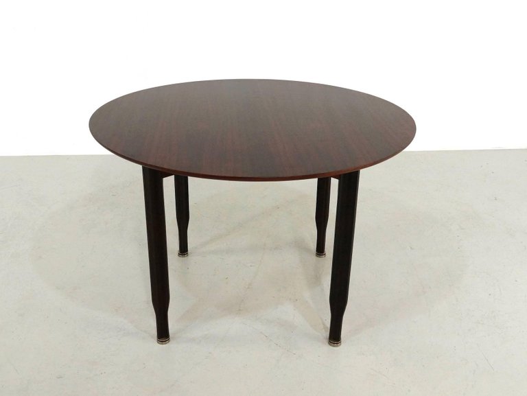1960s Round Rosewood Dining Table