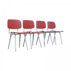 Red Friso Kramer Revolt Dining Chairs, set of 4