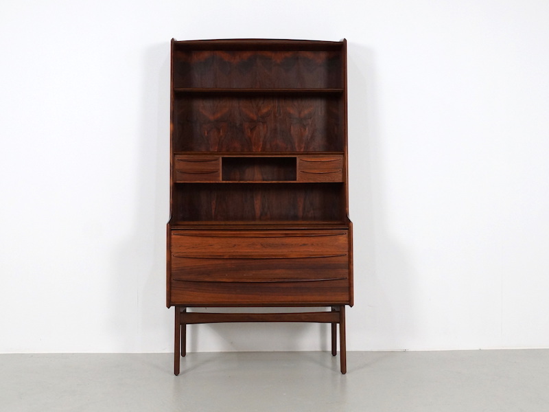 1960s Danish Rosewood Secretary Desk with Pull Out Surface