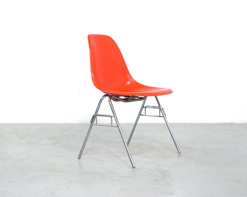 Orange Eames Side Chairs for Herman Miller