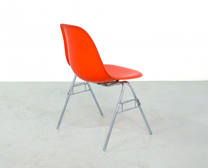 Orange Eames Side Chairs for Herman Miller