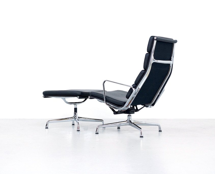 Eames EA 222 Soft Pad Chair and Ottoman EA 223