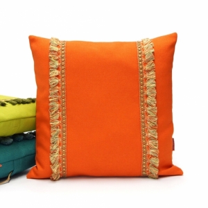 Orange Fringe Pillow by EllaOsix