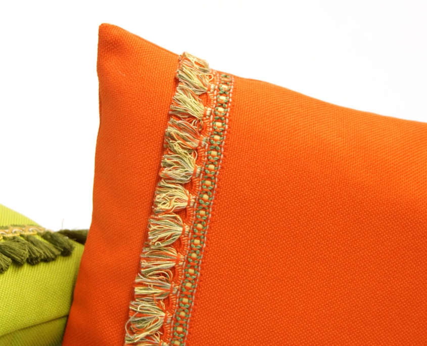 Orange Fringe Pillow by EllaOsix