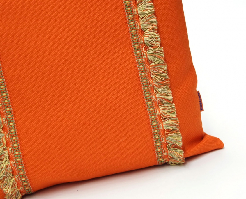 Orange Fringe Pillow by EllaOsix