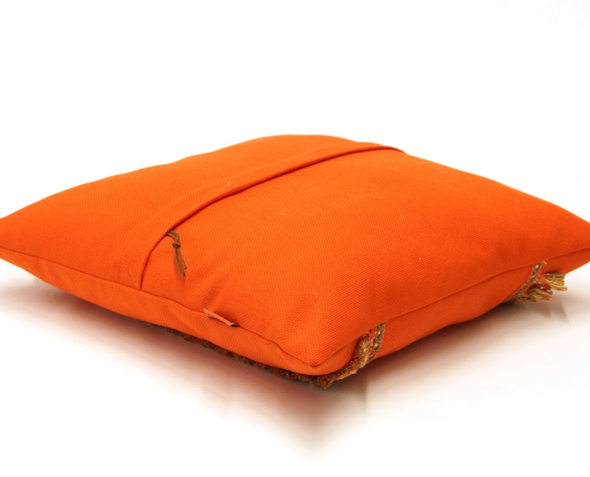 Orange Fringe Pillow by EllaOsix