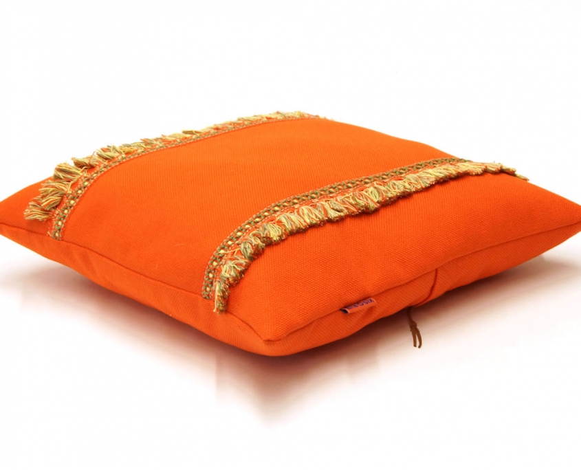 Orange Fringe Pillow by EllaOsix