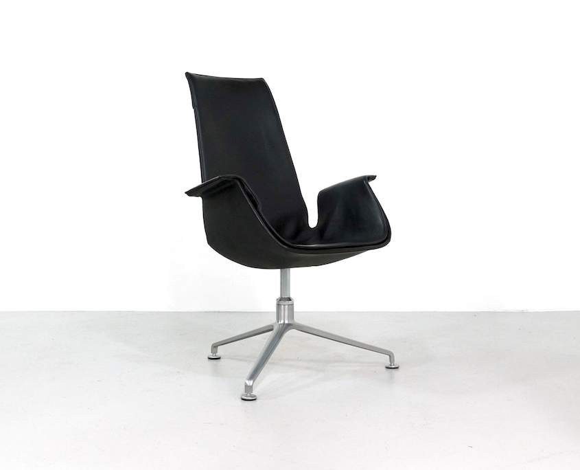 Black Leather Bird Chair by Fabricius & Kastholm for Kill