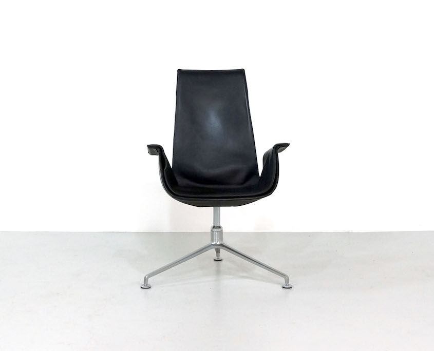 Black Leather Bird Chair by Fabricius & Kastholm for Kill