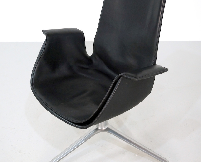 Black Leather Bird Chair by Fabricius & Kastholm for Kill