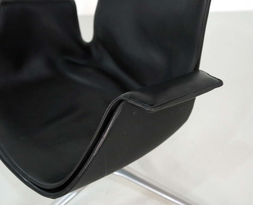 Black Leather Bird Chair by Fabricius & Kastholm for Kill