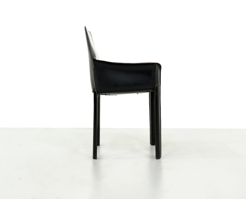 1980s Black Leather Armchair by De Couro of Brazil