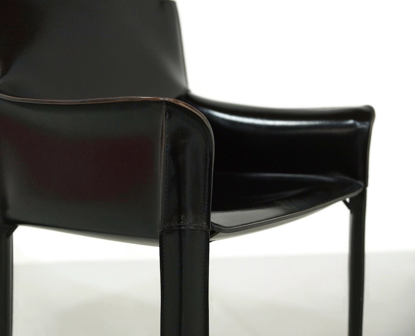 1980s Black Leather Armchair by De Couro of Brazil