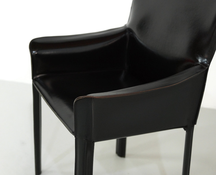 1980s Black Leather Armchair by De Couro of Brazil