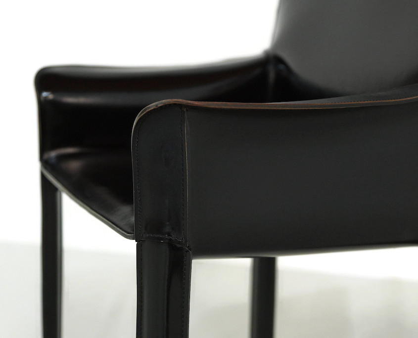1980s Black Leather Armchair by De Couro of Brazil