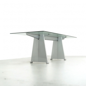 1980s Jean Prouve Trapèze Dining Table by Tecta