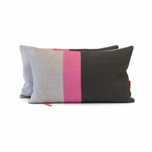 EllaOsix ~ Colour Block Cushions in Gray and Pink