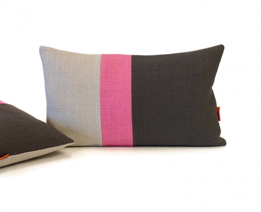 EllaOsix ~ Colour Block Cushions in Gray and Pink