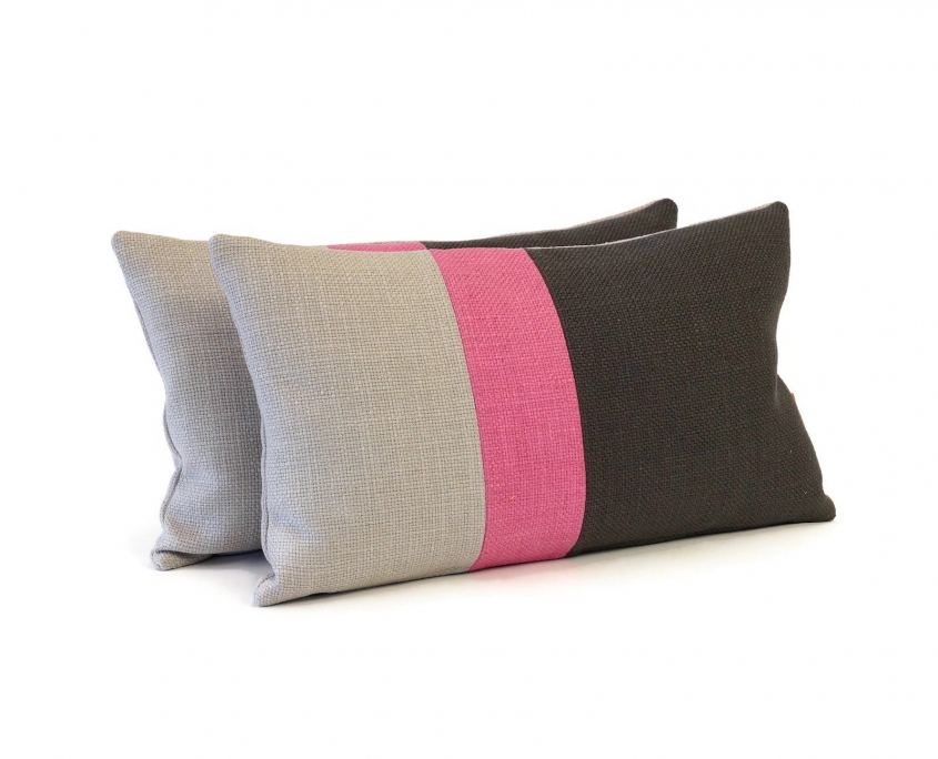 EllaOsix ~ Colour Block Cushions in Gray and Pink