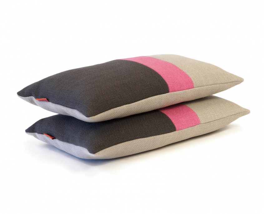 EllaOsix ~ Colour Block Cushions in Gray and Pink