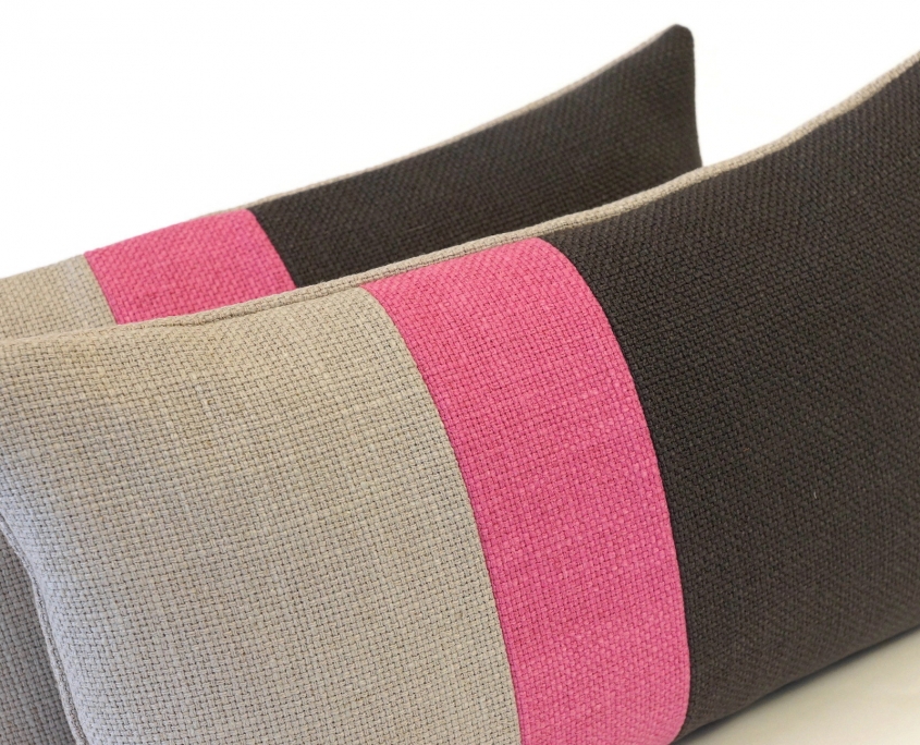 EllaOsix ~ Colour Block Cushions in Gray and Pink