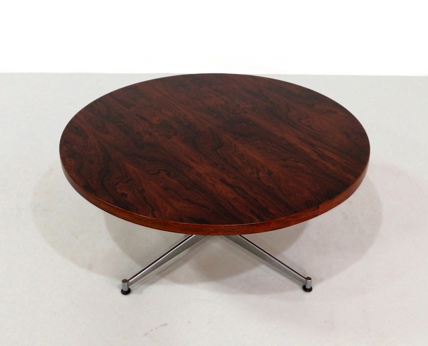 Round Mid Century Rosewood Coffee Table