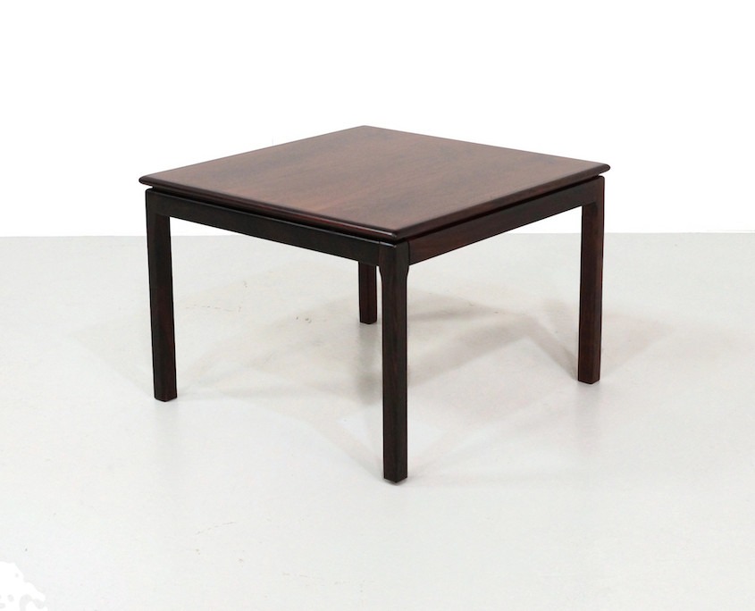 Scandinavian Haug Snekkeri Bruksbo Square Rosewood Side Table