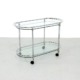 Mid Century Serving Trolly or Bar Cart in Chrome and Glass
