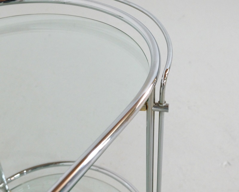 Mid Century Serving Trolly or Bar Cart in Chrome and Glass