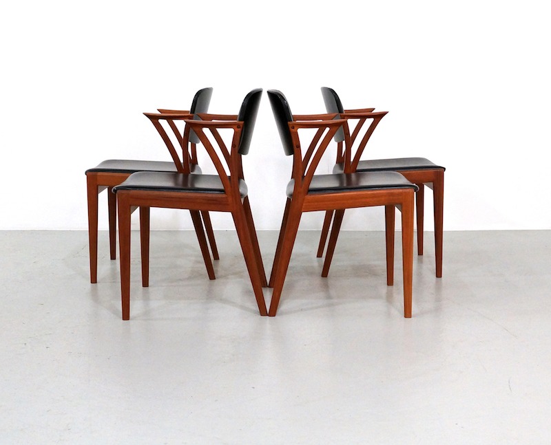 Vintage Teak Dining Chairs Design Kai Kristiansen for Bovenkamp, set of 4
