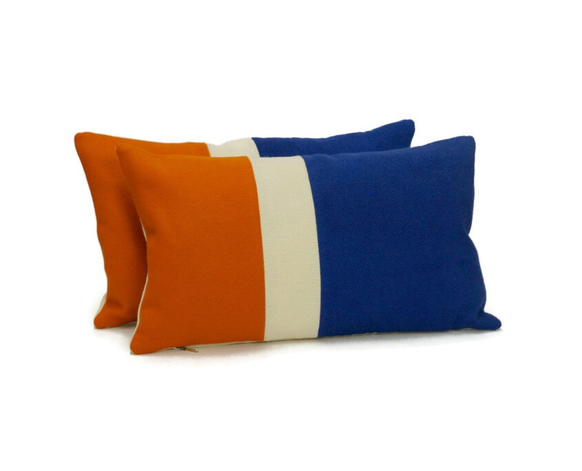 Modern colorblock pillow by EllaOsix