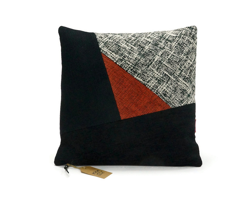 Geometric Color Block Pillow - Abstract Cushion Cover 40x40 - Luxury Modern Home Decor Handmade by EllaOsix